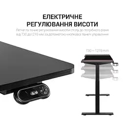 Комп'ютерний стіл OfficePro з електрорегулюванням висоти чорний (ODE514) - мініатюра 8