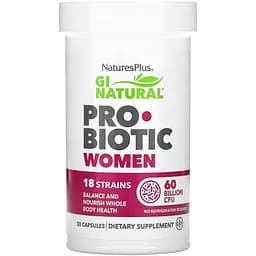 Пробіотики для жінок Nature's Plus Gi Natural Probiotic Women 30 капсул