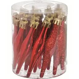 Набір ялинкових прикрас Jumi Бурулька червоний 18 шт. (5900410690691)