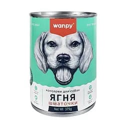 Вологий корм для собак Wanpy Lamb Chunk 375 г шматочки ягняти та курки в соусі, легко засвоюється
