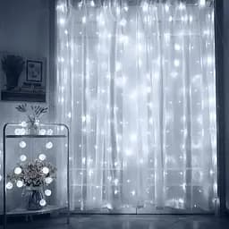 Гірлянда світлодіодна від мережі Штора CRT-011W 19562 3х2 м 300 LED холодна біла - мініатюра 2