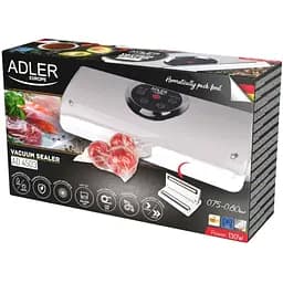 Вакууматор Adler AD 4503 для пакетів,рулонів та контейнерів / 130 Вт / 30 см / ел. керування / сірий - мініатюра 7