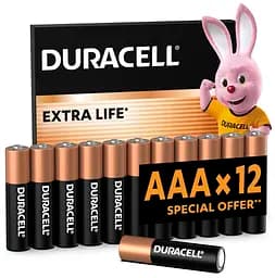 Лужні батареї Duracell AAA, 12 шт. (6409626)