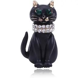 Брошь Котик брошь-булавка черный (494693355)