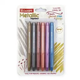 Набор текстовых маркеров Luxor Metallic, 1-3,5 мм, 6 шт. (В ассортименте)