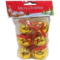 Набір ялинкових іграшок Bambi Металевий із дзвіночком 6 шт. (ААА23145)
