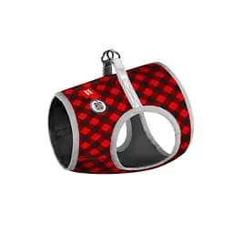 Шлея для собак м'яка Waudog Clothes з QR паспортом, малюнок Шотландка червона, XS2, 28-31 см, З 20-22 см