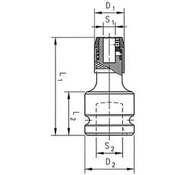 Адаптер Wurth 1/4" 4kt - 1/4" 6kt (071511 01) - мініатюра 2