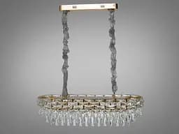 Вражаюча кришталева люстра овальної форми на 11 ламп, золото