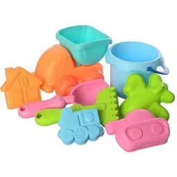 Набір для пісочниці Metr+ машинка, відерце, лопатка, граблі, пасочки  858-5