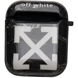 Футляр для навушників Airpods Glossy Brand Ofwhite black