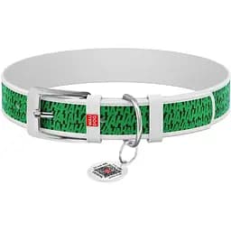 Нашийник для собак Waudog Design Джокер, шкіряний, з QR паспортом, 26-35х1,5 см, білий