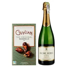 Набір: ігристе вино Cava Jaume Serra Брют 0.75 л + Шоколадні цукерки Guylia Морські Мушлі 125 г - мініатюра 2