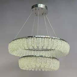 Підвісна кришталева LED-люстра для вітальні Linisoln 7903-60×40 140 Вт хром із димером до 20 м2