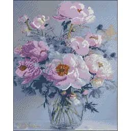 Алмазная мозаика Strateg ПРЕМИУМ Ваза с цветами без подрамника размером 40х50 см (ZAV4050-45)