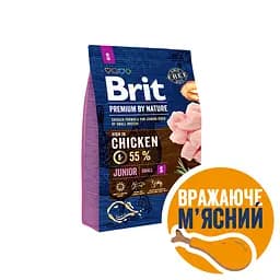 Сухий корм для цуценят і молодих собак Brit Premium Dog Junior S з куркою 3 кг - мініатюра 2