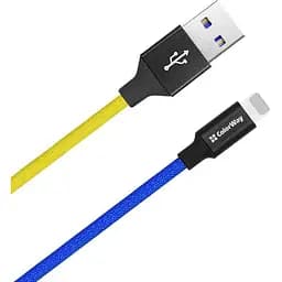 Кабель ColorWay USB - Apple Lightning National 2.4А 1м Blue Yellow - мініатюра 2