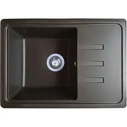 Гранітна кухонна мийка Romzha Trei 62 Antracit (902) з крилом