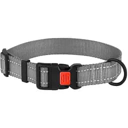 Ошейник для собак Barksi Active светоотражающий пластиковый фастекс 25-33х1.6 см серый