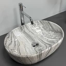 Умивальник VBI Modena S grey onyx накладний VBI-012009, Сірий - мініатюра 2