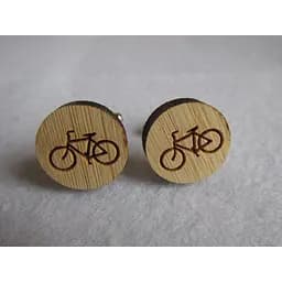 Дерев'яні запонки Велосипед Handmade acs0005976