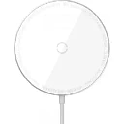 Бездротовий зарядний пристрій Baseus Simple Xiaomini Magnetic Wireless Charger For IP12 with Type-C Cable WXJK-F02 White - мініатюра 2