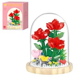 3D конструктор Весенние розы под колбой на 684 детали (1170-Р)