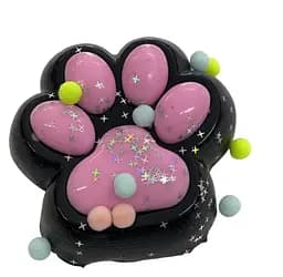 Іграшка-антистрес A-Toys Лапка котика дуже велика 12 см чорно з рожевим