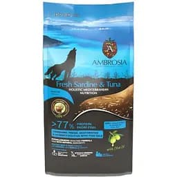Сухий корм Ambrosia Mediterranean для дорослих собак усіх порід з сардиною та тунцем 1.5 кг