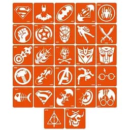 Набор трафаретов для био-тату R - пираты, супергерои Fresh Tattoo r_simple_5x5_27_1