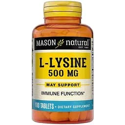 Амінокислота Mason Natural L-Lysine 500 мг 100 таблеток