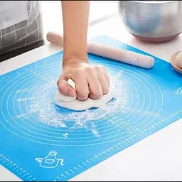 Килимок силіконовий Kamille для розкачування тіста 50*39 см Синій - мініатюра 2