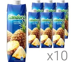 Sandora, Упаковка 10 шт. х 0,95 л, Нектар натуральний Ананасовий Сандора