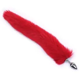 Анальная пробка с хвостом SKN-L01, Красный