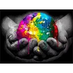 Алмазна мозаїка Земля Початок 40*50 см зі стразами на підрамнику повна викладка