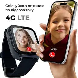 Смарт-годинник JETIX DF100 Pro з 4G відеодзвінком, вібродзвінком і вологозахистом IP67 - Black - мініатюра 2