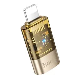 Адаптер переходник Hoco ua36a - Type-C f to iphone m с индикатором LED золотистый