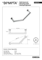 Поручень Bemeta Omega 40 см 104307621, Хром - мініатюра 2