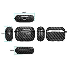 Силіконовий чохол Primo Carbon Fiber для AirPods Pro 2 Black - мініатюра 3