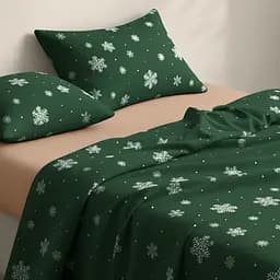 Дитяча постільна білизна фланель Cosas SNOWFLAKES FOREST CS3 110х140см (Flannel_SnowflakesForest_El80-12Caramel_140) - мініатюра 2
