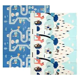 Детский двухсторонний складной коврик Poppet Волшебный лес и Путешествие по городу, 150х200х0,8 см (PP018-150H)