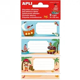 Шкільні етикетки Apli Kids Пірати 81х36 мм 9 шт. (18440)