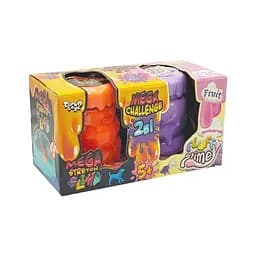 В'язка маса 2 в 1 Mega Stretch Slime та Fluffy Slime FLS-03-01U Помаранчевий-фіолетовий