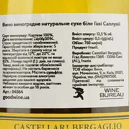 Вино Castellari Bergaglio Gavi Salluvii, 12%, 0,75 л - мініатюра 4