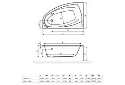 Ванна акрилова Radaway Rineia 160x100 ліва + ніжки + сифон R135L (WA1-31-160X100L) - мініатюра 3