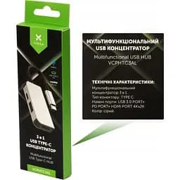 Концентратор Vinga Type-C to 4K HDMI+USB3.0+PD aluminium (VCPHTC3AL) - мініатюра 3