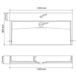 Умивальник VBI Vieste 120 grey matt накладний VBI-016803, Сірий - мініатюра 4