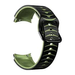Ремінець для Samsung Galaxy Watch 6 - чорно-зелений ширина кріплення 20мм силікон Watchbands Scales (W19-8WB56345322) - мініатюра 2