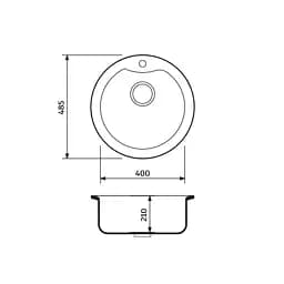 Кухонна мийка Adamant Wave Ø485x210 terra-cotta 222223, Коричневий - мініатюра 2