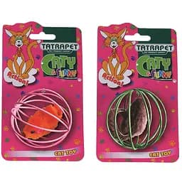 Іграшка для котів Tatrapet Caty funny миша в металевій кулі 6 см